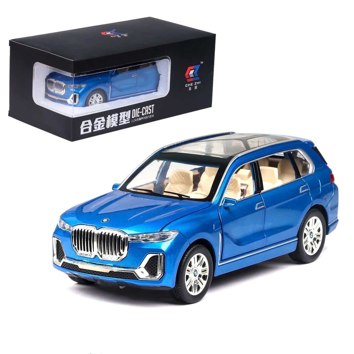 BMW X7 Alloy Model - 1:24 Scale - Sound and Light Features