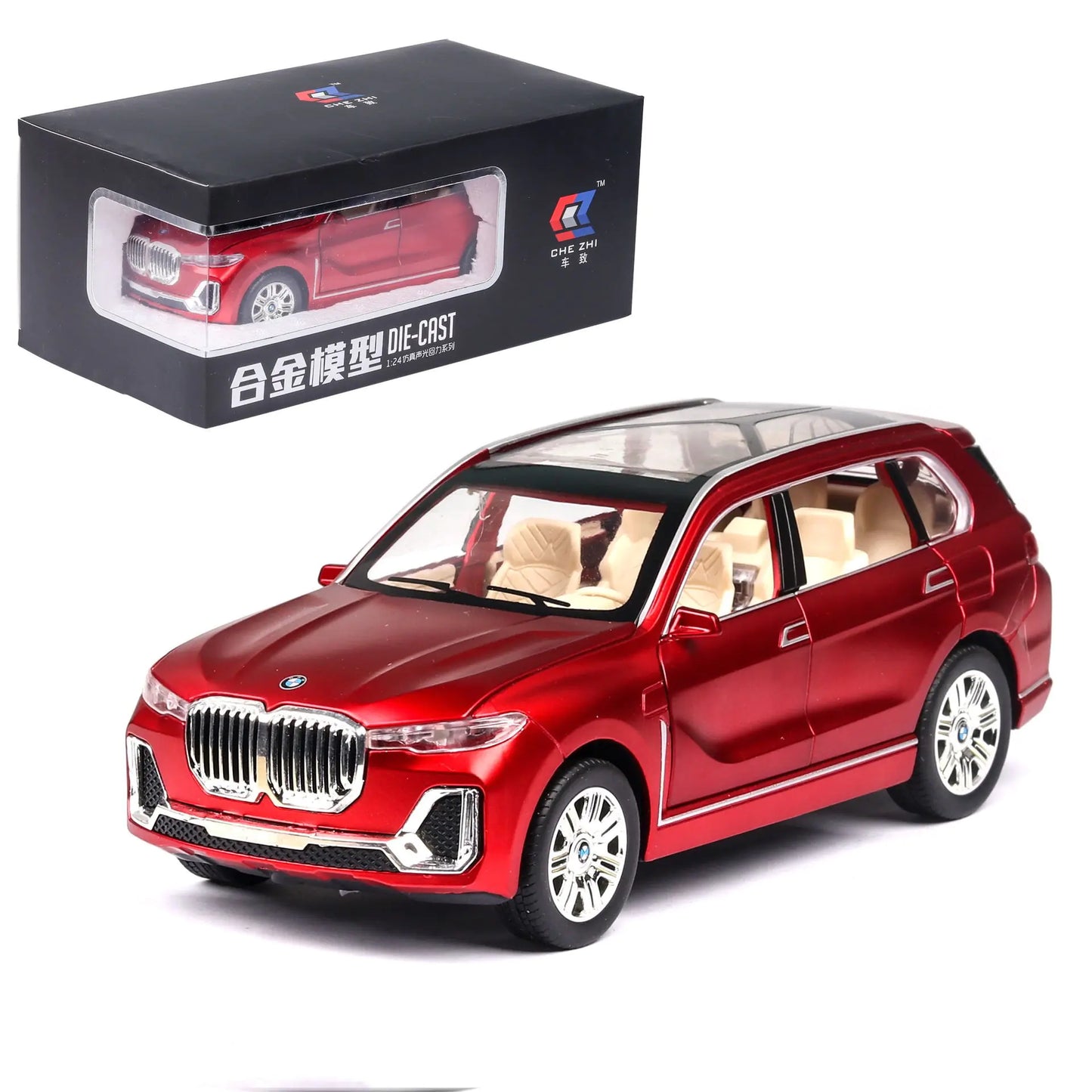 BMW X7 Alloy Model - 1:24 Scale - Sound and Light Features